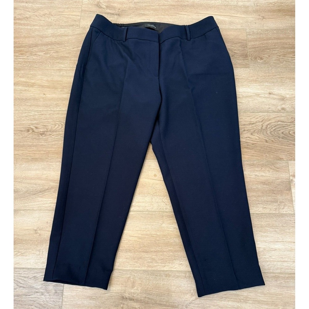 Talbots Size 18W High Waist Hampshire Ankle Pants Navy Blue Stretch‎